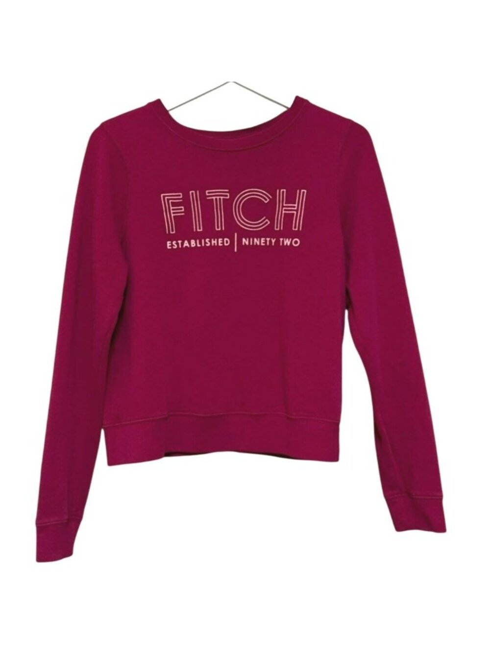 Abercrombie & Fitch Graphic Print Sweatshirt Maroon Red Ninety Two Sz Medium
